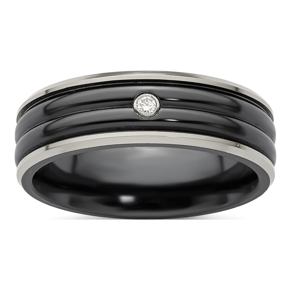Edward Mirell Black Titanium Diamond Wedding Band