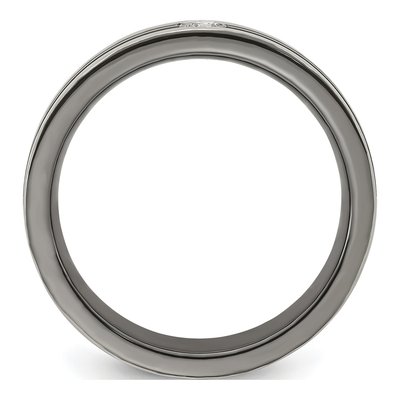Men's Titanium 1/10 ct tw Diamond Wedding Band – view 3