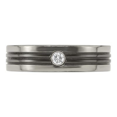 Men's Titanium 1/10 ct tw Diamond Wedding Band – view 5