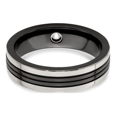 Men's Titanium 1/10 ct tw Diamond Wedding Band – view 8