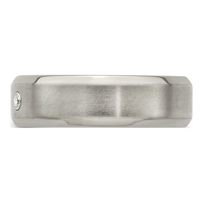 Men's Titanium & Sterling Silver 0.09 ct tw Diamond Bezel Wedding Band – view 3