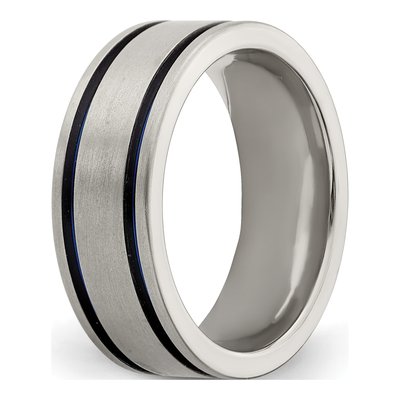 Titanium 8mm Blue Anodized Wedding Band – view 7