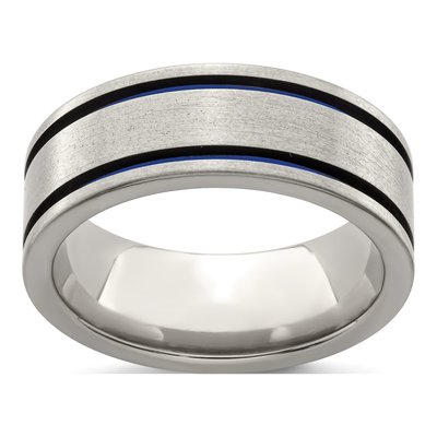 Titanium 8mm Blue Anodized Wedding Band