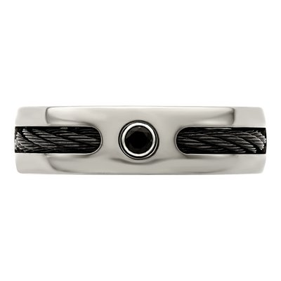 Men's Titanium Black Spinel Wedding Band – view 5