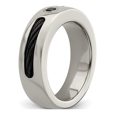 Men's Titanium Black Spinel Wedding Band – view 7