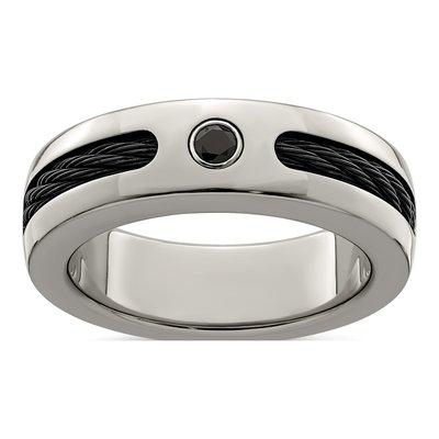 Men's Titanium Black Spinel Wedding Band