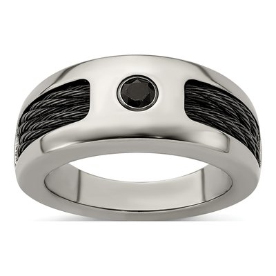 Titanium Black Spinel Wedding Band