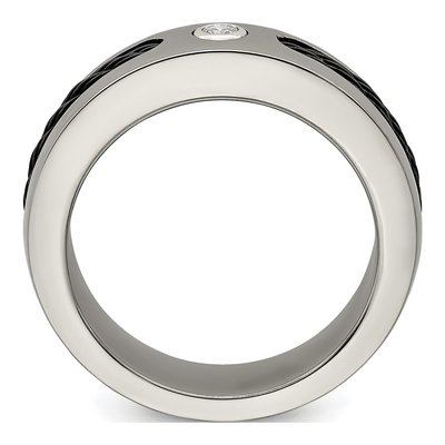 Titanium 1/10 ct tw Diamond Wedding Band – view 2