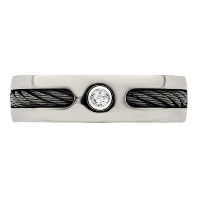 Titanium 1/10 ct tw Diamond Wedding Band – view 4