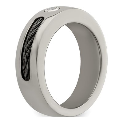 Titanium 1/10 ct tw Diamond Wedding Band – view 6