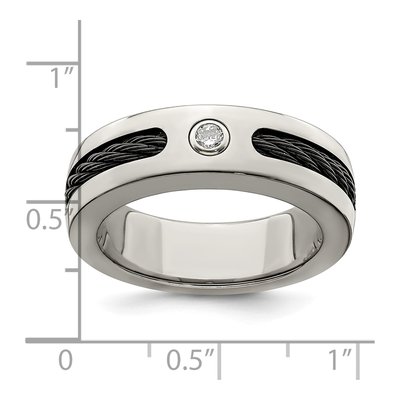 Titanium 1/10 ct tw Diamond Wedding Band – view 8