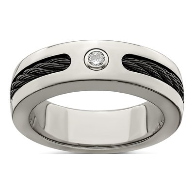 Titanium 1/10 ct tw Diamond Wedding Band