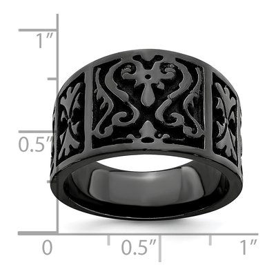 Men's Titanium 14mm Black Wedding Band – view 7
