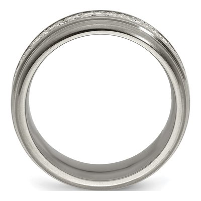 Men's Titanium & Sterling Silver 9mm Wedding Band – view 2