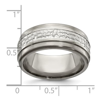 Men's Titanium & Sterling Silver 9mm Wedding Band – view 7