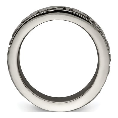 Men's Titanium 7mm Abstract Wedding Band – view 3