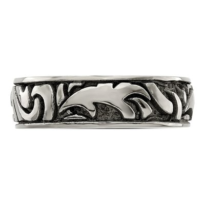 Men's Titanium 7mm Abstract Wedding Band – view 4