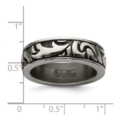 Men's Titanium 7mm Abstract Wedding Band – view 7