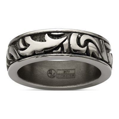 Men's Titanium 7mm Abstract Wedding Band