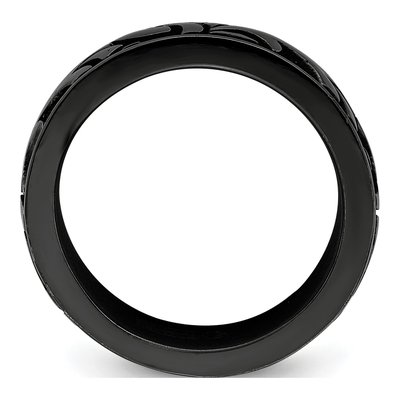 Men's Titanium 7mm Black Wedding Band – view 2