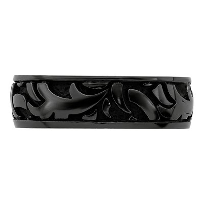 Men's Titanium 7mm Black Wedding Band – view 3