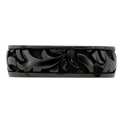 Men's Titanium 7mm Black Wedding Band – view 4