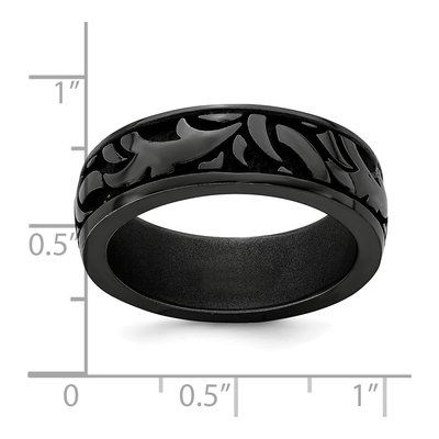 Men's Titanium 7mm Black Wedding Band – view 6