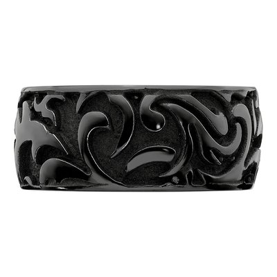 Men's Titanium 11mm Black Wedding Band – view 3
