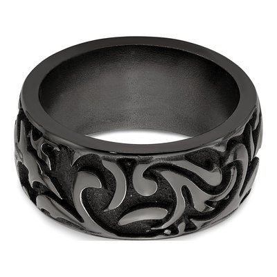 Men's Titanium 11mm Black Wedding Band – view 5
