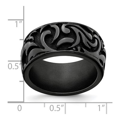 Men's Titanium 11mm Black Wedding Band – view 8