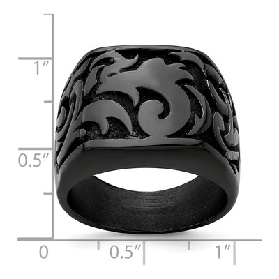 Titanium Black Signet Ring – view 8