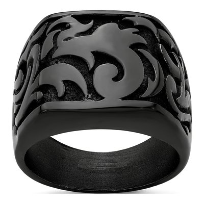 Titanium Black Signet Ring
