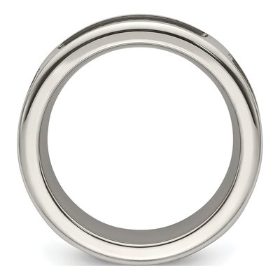 Titanium 10mm Black Ti Cable Edge Wedding Band – view 3