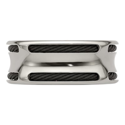 Titanium 10mm Black Ti Cable Edge Wedding Band – view 5