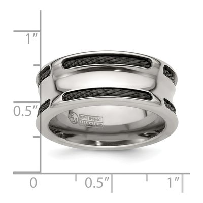 Titanium 10mm Black Ti Cable Edge Wedding Band – view 8