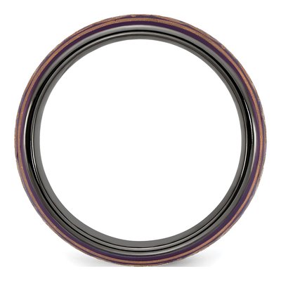 Titanium 6mm Black Domed Copper-Tone Wedding Band – view 2