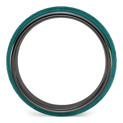 Titanium 6mm Black Teal Anodized Wedding Band – view 2