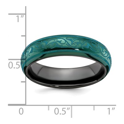 Titanium 6mm Black Teal Anodized Wedding Band – view 5