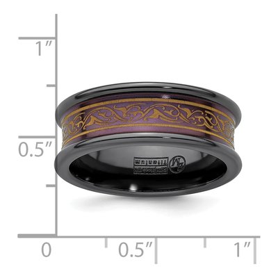 Titanium 8mm Black Concave Wedding Band – view 6