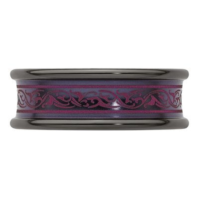 Titanium 8mm Black Pink Anodized Wedding Band – view 5