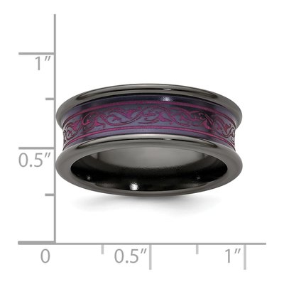 Titanium 8mm Black Pink Anodized Wedding Band – view 7