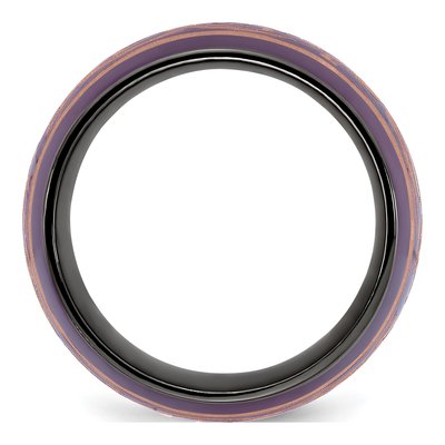 Titanium 16mm Black Domed Copper Wedding Band – view 2