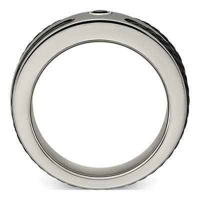 Men's Titanium Black Spinel Wedding Band – view 2
