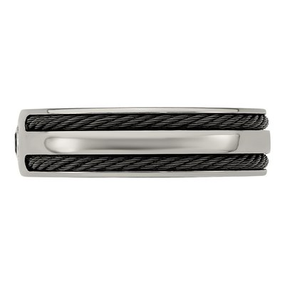 Men's Titanium Black Spinel Wedding Band – view 3