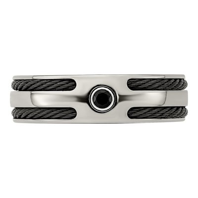 Men's Titanium Black Spinel Wedding Band – view 4