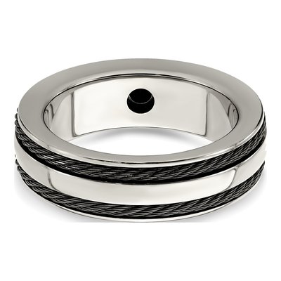 Men's Titanium Black Spinel Wedding Band – view 7