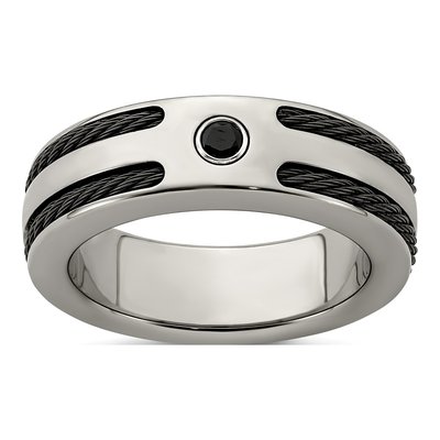 Men's Titanium Black Spinel Wedding Band
