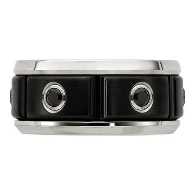 Men's Titanium Black Spinel Ring – view 4
