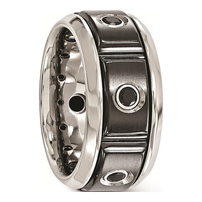 Men's Titanium Black Spinel Ring – view 5