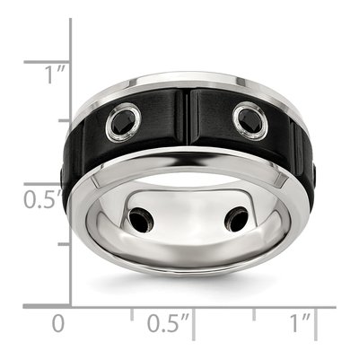 Men's Titanium Black Spinel Ring – view 7